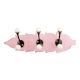 Pink Black Double Loop Ceramic Iron Wooden Hooks
